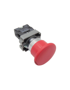 Bouton poussoir d'arrêt d'urgence métallique diamètre 40 complet (poussoir-tourneur)