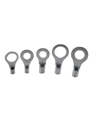 Bag of 8mm non-insulated round cable lugs for 1.5-2.5mm cable