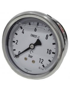 Pressure gauge with glycerin metal mounting 63mm 0 - 25 bar |ADAJUSA