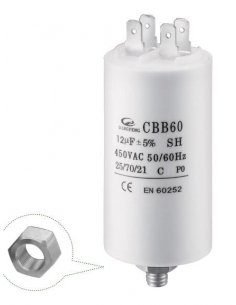 Single-phase permanent capacitor motor 18uF 450Vac CBB with terminals | ADAJUSA | price