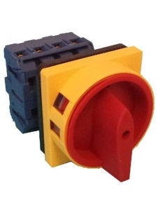 Interruptor trifasico 25A Mando rojo y amarillo