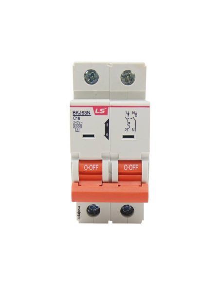 MCB circuit breaker 16A 1 Pole+Neutral LG LS | ADAJUSA