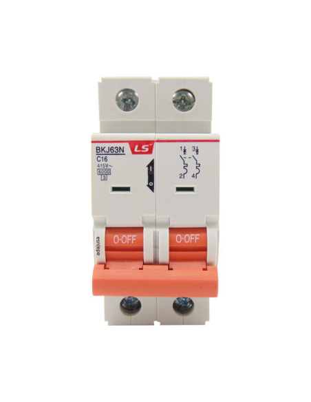 MCB circuit breaker switch 2 poles 16A curve C BKN 2P LS | ADAJUSA