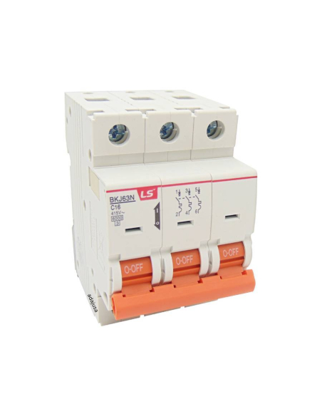 MCB circuit breaker 3 poles 16A (3x16A) Curve D -  LS