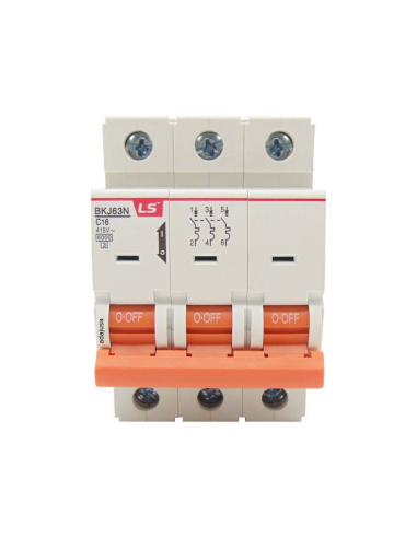 MCB circuit breaker 3 poles 16A (3x16A) Curve D...