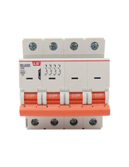 Interrupteur magnéto-thermique 4 pôles 10A courbe C BKN 4P LS| ADAJUSA FRANCE