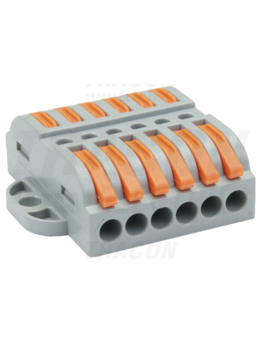 Borne à double connexion rapide 6 pôles 32A