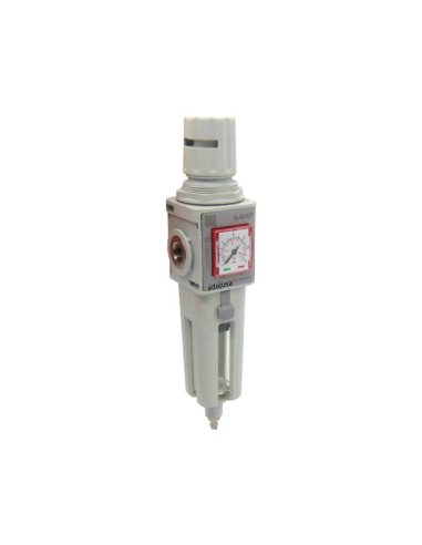 Pneumatic filter-regulator 3/8 0-12 bar semi-automatic purge size 2 FRL EVO series - Aignep