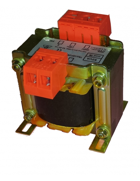 Transformateur 63VA E:230/400V S:24V IP-00