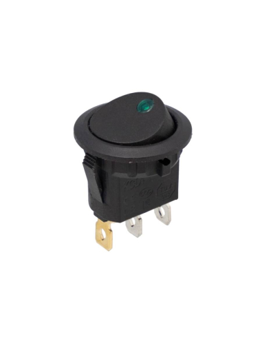 Interrupteur ON-OFF avec indicateur LED vert 6A-250V Ø20mm