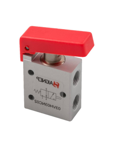 Fin de course bouton poussoir pneumatique rouge 1/8 3/2 NC monostable avec ressort de rappel Aignep | ADAJUSA | prix
