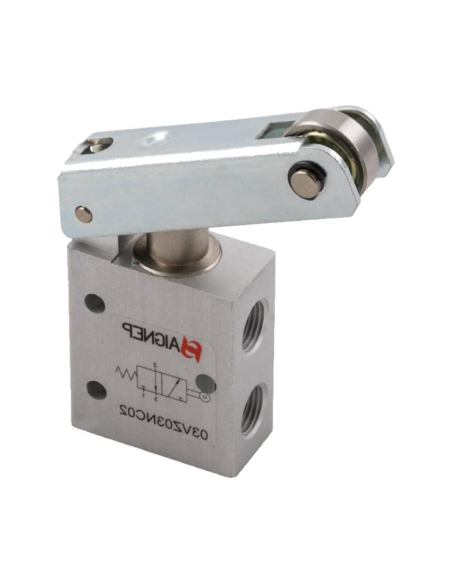 Fin de course pneumatique à rouleaux longs 1/8 3/2 NC monostable avec ressort de rappel Aignep | ADAJUSA | prix
