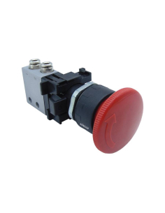 Emergency stop button with locking Valve: 3/2 NC side fittings Ø 4 mm- ADAJUSA