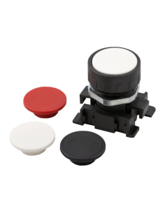 Bouton poussoir pneumatique noir-blanc-rouge Valve : 3/2 NF raccords latéraux Ø 4 mm- ADAJUSA 2