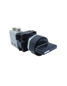 Sélecteur à came courte noire 3 positions et distributeur : raccords latéraux 3/2 NC Ø 4 mm - Aignep - ADAJUSA