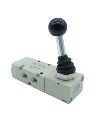 Manual lever valve 1/2 5/2 bistable return spring lever 90 degrees - Metal Work