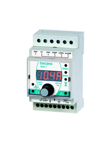 Control and protection relay TPM7-230/400 for motors and pumps 0.6 to 40A - Toscano