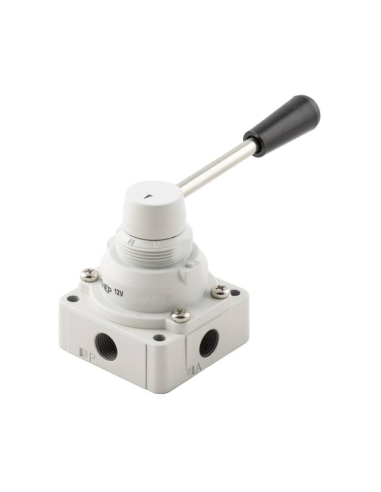 Valve 1/4  4 ways 2 positions rotary lever - Aignep