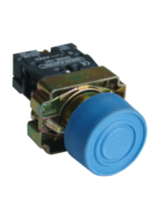 Metallic electric pushbutton with blue rubber protection 22mm | ADAJUSA | Price
