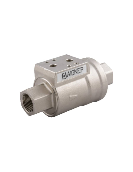Vanne d'arrêt 3/8 coaxiale à commande pneumatique - Aignep
