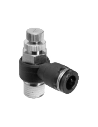 Flow Regulator 1/2 tube 12 unidirectional adjustable technopolymer