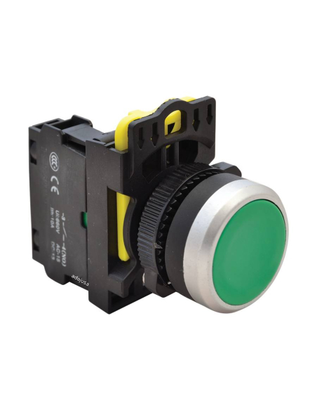 Bouton poussoir électrique vert 22mm en plastique NYG3-G | ADAJUSA | prix