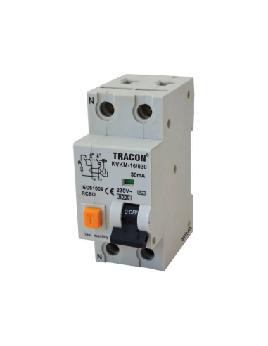 Differential MCB circuit breaker 16A 30mA Class AC - Tracon