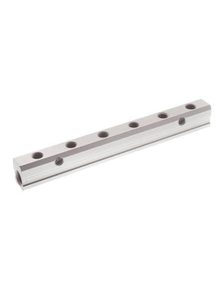 simple distributor 2 3/8 inputs - 5 1/4 outputs in aluminum - Aignep