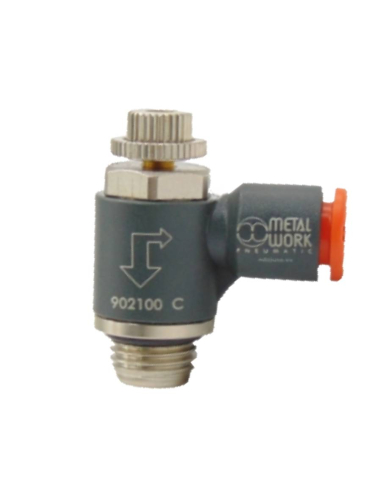 Adjustable Regulator 3/8 tube diameter 10 for technopolymer cylinder - Metal Work