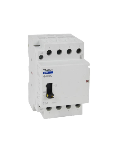 Contacteur modulaire 40A 4Pôles ouvert 230Vac à commande manuelle - Tracon