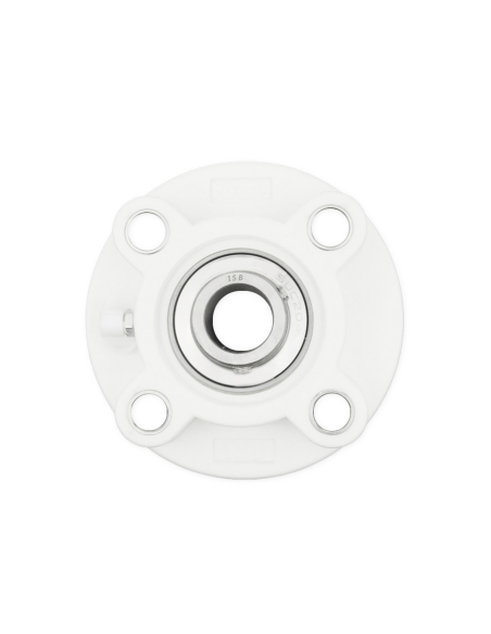 Support rond auto-alignant en thermoplastique blanc UCFC205PB avec roulement en acier inoxydable SSUC-205 arbre 25mm ISB | ADAJU