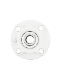 White thermoplastic self-aligning round support UCFC207PB with stainless steel bearing SSUC-207 35mm ISB shaft | ADAJUSA | price