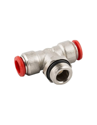 Adjustable T fitting with central thread 3/8 tube 10 Series 50000 - Aignep