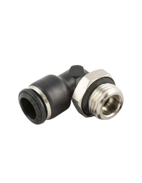 Raccord coudé réglable cylindrique mâle M5 tube 4mm Série 55000 - Aignep