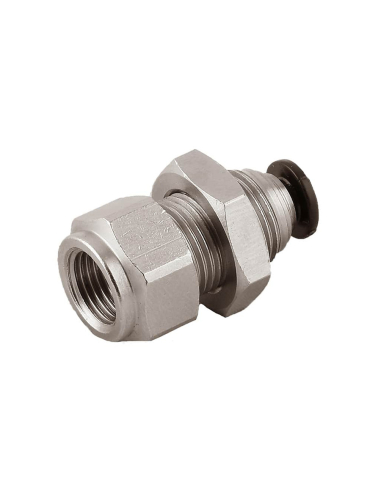 Raccord traversées murales femelle 1/4 tube 6mm Série 55000 - Aignep