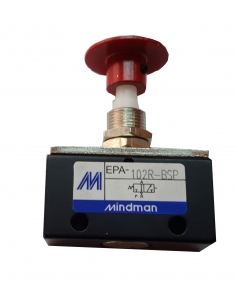 Red pneumatic pushbutton 1/8-3/2 NC - Mindman - ADAJUSA 2