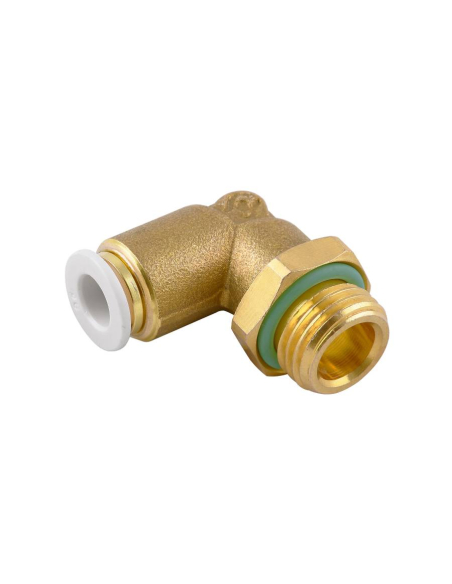 Male cylindrical adjustable elbow fitting 1/8 6mm tube for food and drinking water use Series 59000 FOOD - Aignep | ADAJUSA