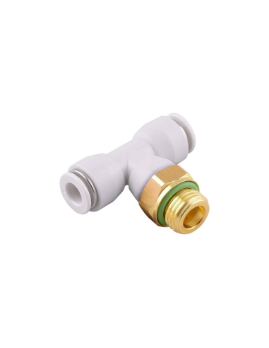 Raccord T réglable filetage mâle central 1/4 tube 8mm pour usage alimentaire et eau potable Série 53000 FOOD - Aignep