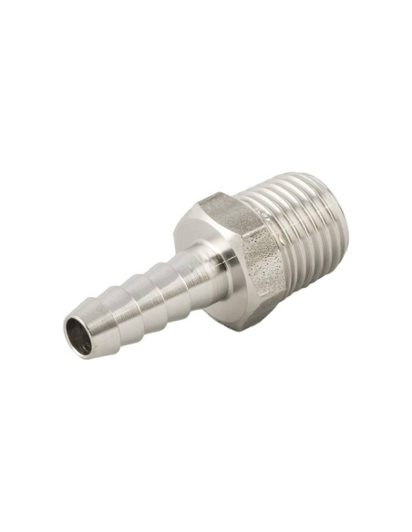 Chevron mâle 1/4 conique pour caoutchouc diamètre 7mm INOX Série 62000 - Aignep | ADAJUSA