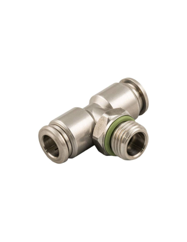 Adjustable T fitting central thread 1/4 6mm tube with INOX gasket Series 60000 - Aignep
