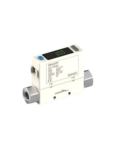 Capteur de débit et de pression numérique 0-100l/min PNP + Sortie analogique (4-20mA) - Aignep
