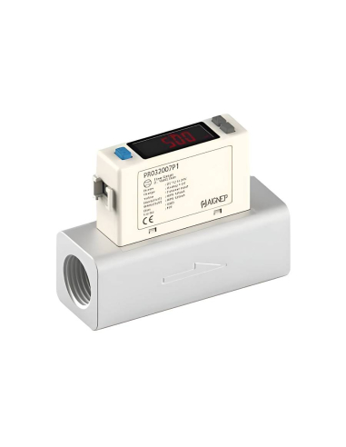 Capteur de débit et de pression numérique 10-2000l/min PNP + Sortie analogique (4-20mA) - Aignep