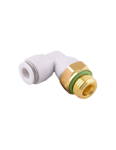 Raccord coudé mâle cylindrique réglable 1/4 tube 8mm pour usage alimentaire et eau potable Série 53000 FOOD - Aignep