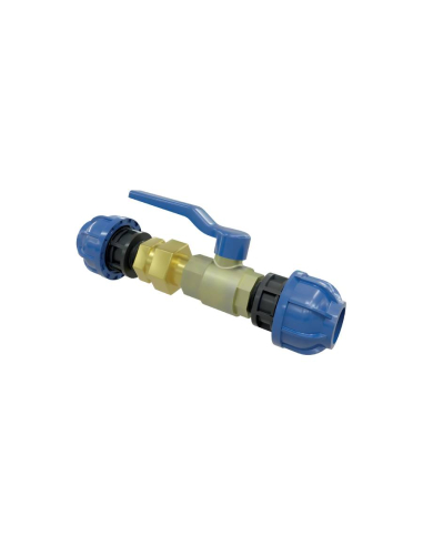 Vanne à tournant sphérique tube-tube 1 2 voie 32 mm avec raccord 3 pièces - Sicomat