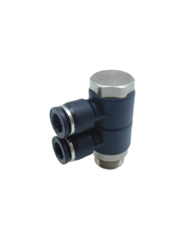 Adjustable fitting 2 bodies 1/2 tube diameter 12