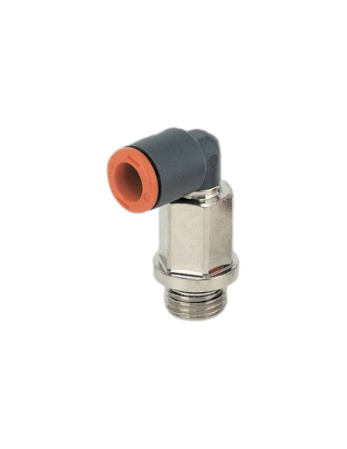 Raccord coudé pivotant rallongé M5 tube technopolymère 4mm - Metal Work
