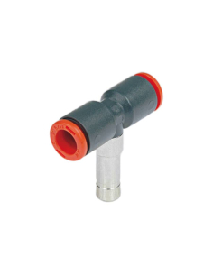 T-piece tube fitting 4mm with 4mm central spike technopolymer - Metal Work | ADAJUSA