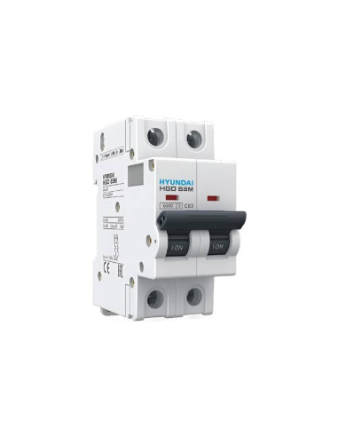 MCB circuit breaker 2 poles 16A (2x16A) curve D - Hyundai Electric