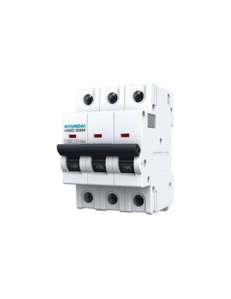 3 pole 10A three-pole magnetothermic switch Hyundai HGD63-M3P010D | ADAJUSA