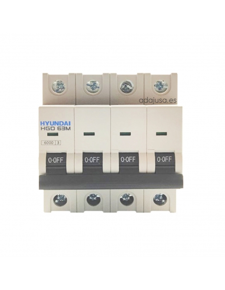 MCB circuit breaker 4 poles 6A (4x6A) - Hyundai Electric